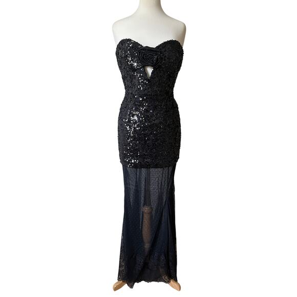 Rebecca Vallance Diana sequined mesh-trimmed gown US 6 - Picture 14 of 14